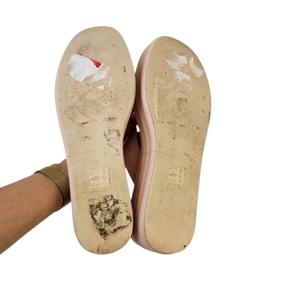 Free People Womens Leather Platform Sandals, Thongs, Flipflops, Pink, 40/9 - Picture 3 of 8